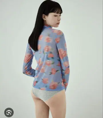 BLUR PINK FLOWERS SEE-THROUGH TOPS
