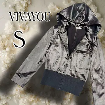 VIVAYOU 실버 후드 부착 후드티 S