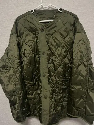 Beams Heart 올리브 퀼팅 자켓