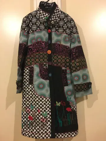 57 컬러풀 패치워크 롱 코트