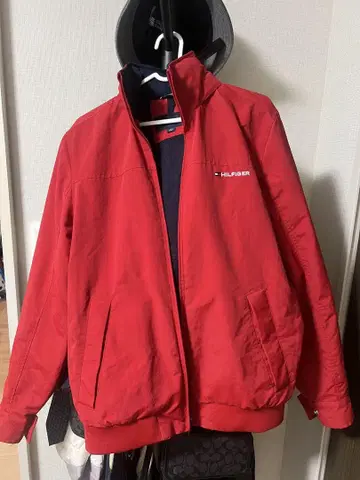 TOMMY HILFIGER 빨간색 나일론 자켓 L 사이즈