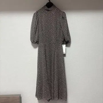 브라운 도트 무늬 원피스 F SWF0214017