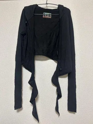 LGB 블랙 후드 부착 가디건