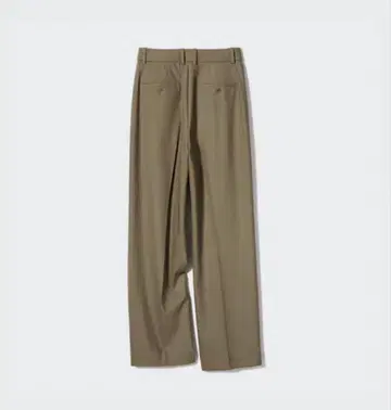 UNIQLO 턱 와이드 팬츠 S 올리브