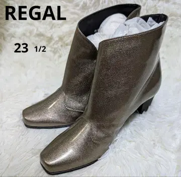 미사용 가을 컬러 REGAL 숏부츠 라메 샴페인 골드 23.5cm