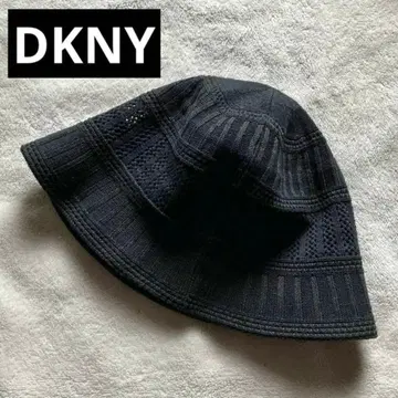 여행용 DKNY 다나카란 뉴욕 시스루 니트 모자 블랙 M 57cm