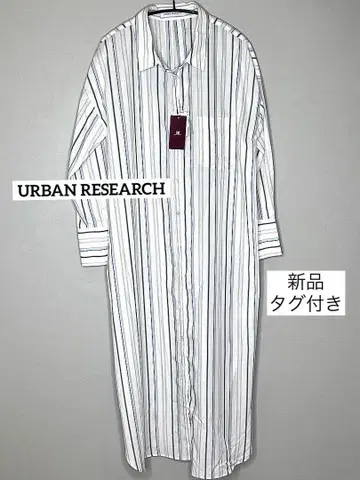 새상품 택 포함 어반 리서치 스트라이프 롱 셔츠 원피스 F