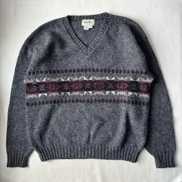 90s USA제 Eddie Bauer V넥 울 니트 스웨터 M
