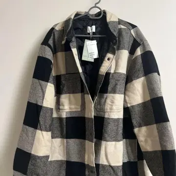 H&M 체크 무늬 플란넬 셔츠 자켓 XL