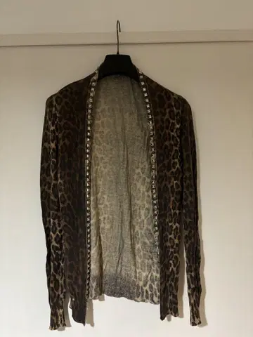 HYSTERIC GLAMOUR 표범 레오파드 스터드 가디건