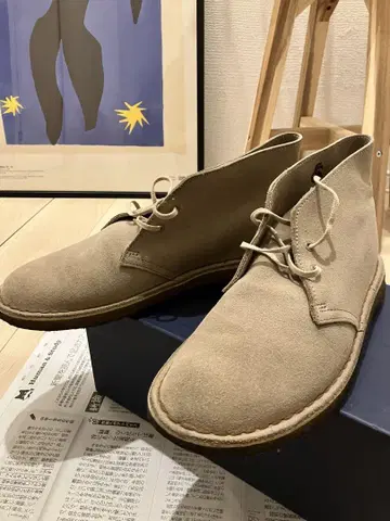 클락스 clarks 데저트 부츠 스웨이드 25.5cm 샌드 베이지