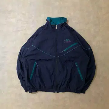 90s 구제 의류 UMBRO 나일론 자켓 자수 풀 집업 네이비 DB305