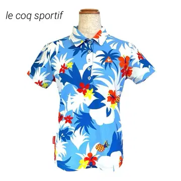 르꼬끄 스포르티브 트로피컬 패턴 반팔 피케 셔츠 L 골프웨어 스포츠