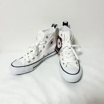 컨버스 올스타 하이컷 로고 테이프 여성용 스니커즈 화이트 24