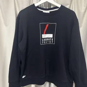 LACOSTE 블랙 맨투맨 US L