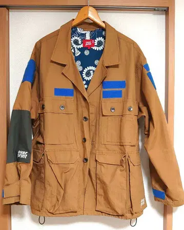 오버프린트 밀리터리 자켓 L 브라운