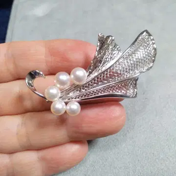 펄 브로치 실버 각인 1