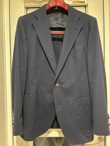 SUIT SELECT 블루 코튼 블레이저