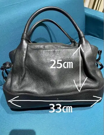 블랙 가죽 토트백 25cm x 33cm