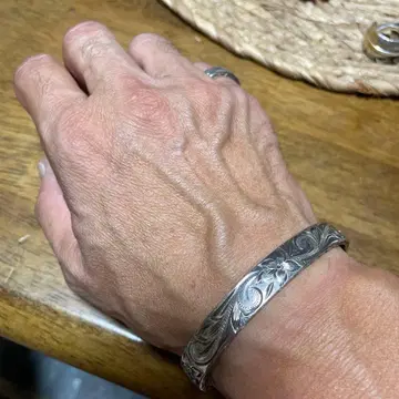 하와이안 주얼리 실버 925 뱅글 약 10mm 폭