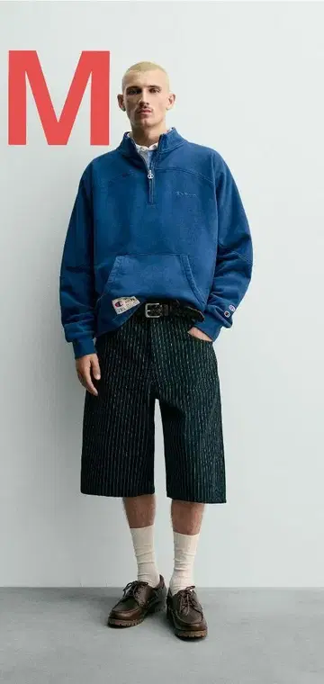 CHAMPION X ZARA 지퍼넥 스웨트 셔츠 M