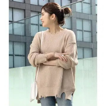 스톤 워시 데미지 풀오버