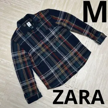 ZARA 자라 체크 무늬 자켓 M 사이즈 네이비 계열