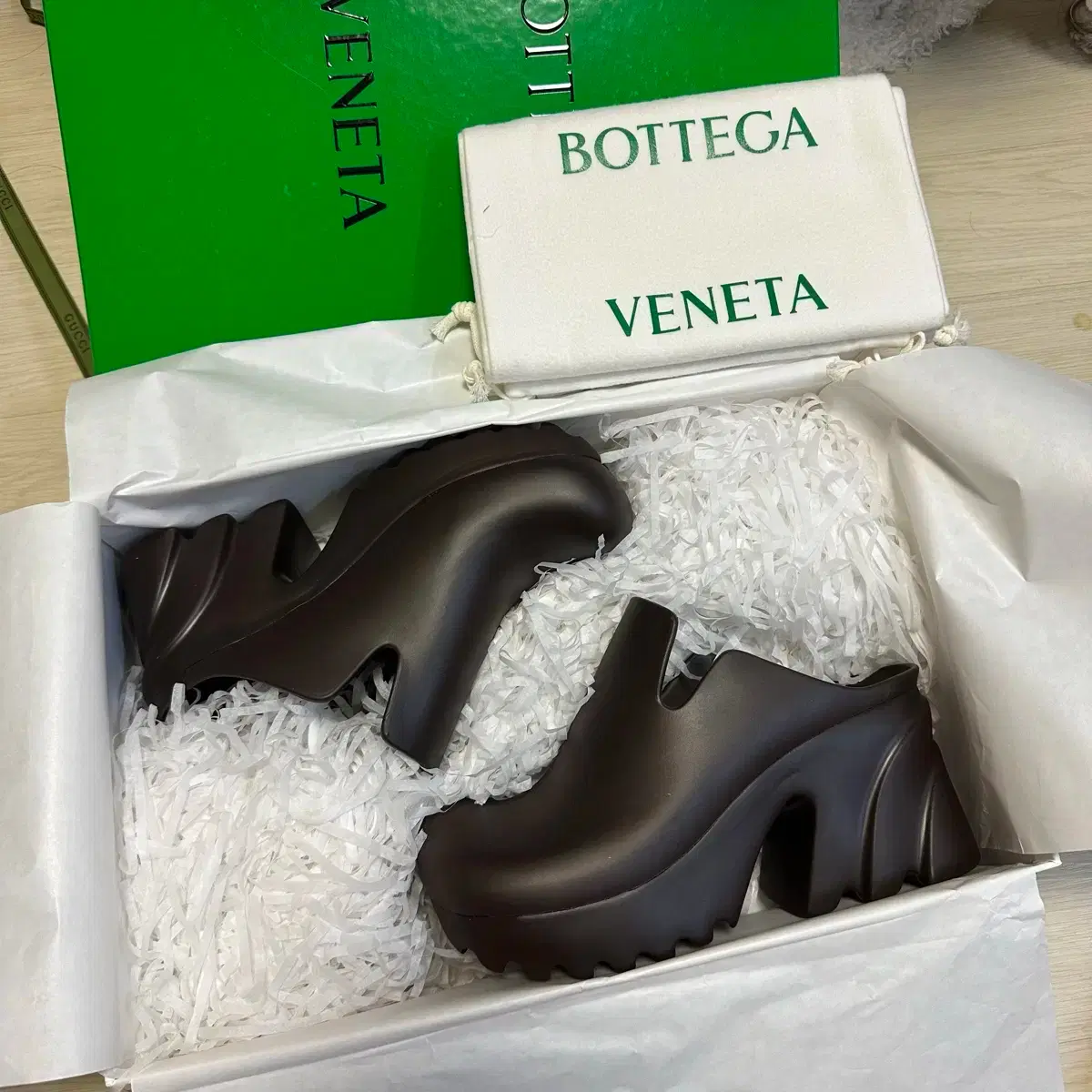 Bottega Veneta rubber mule slides, size 36, brand new on Bunjang