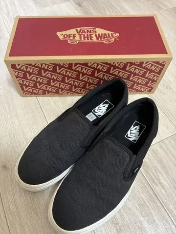 VANS 슬립온 헤링본 블랙