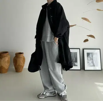 ARGUE/cotton nylon M-65 harf coat/Black