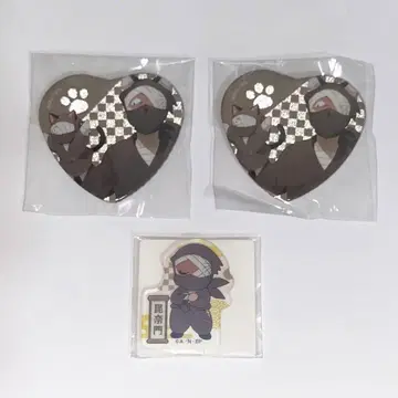 닌타마 란타로 자토 콘나몬 난자타운 하트형 캔뱃지 아크릴 미니
