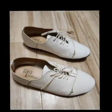 antiqua 화이트 가죽 레이스업 슈즈 L 사이즈