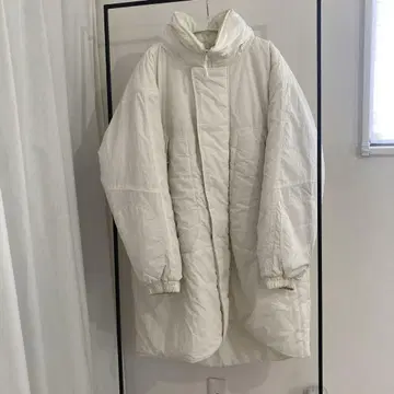 플리마켓 로프트 다운 몬스터 코트 화이트 후드 부착