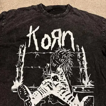 Korn 그래픽 프린트 T셔츠 L 사이즈 블랙