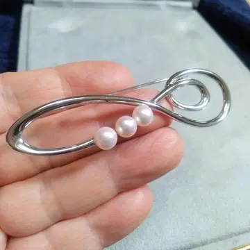펄 브로치 실버 각인 3