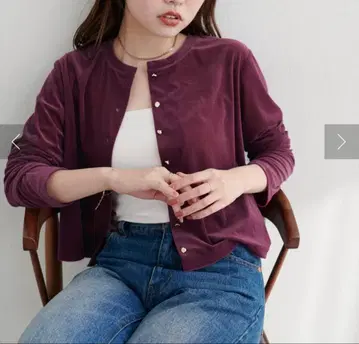 크루넥 시어 벨로아 가디건 핑크 계열 기타
