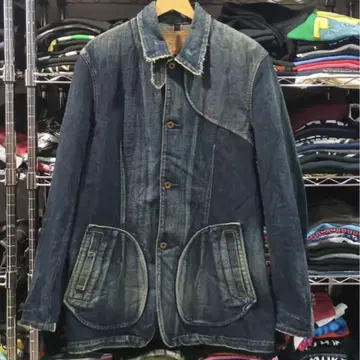 에드윈 적미 Mission No.505 데미지 가공 데님 자켓