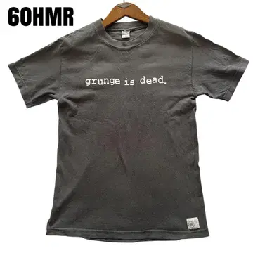 60HMR 그레이 T셔츠 'grunge is dead.' 면 멕시코제