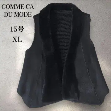 [ 새상품급 ] 꼼사데모드 무스탕 x 니트 절개 베스트 여성용 15 XL