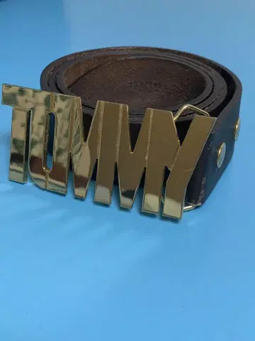 TOMMY 골드 버클 가죽 벨트
