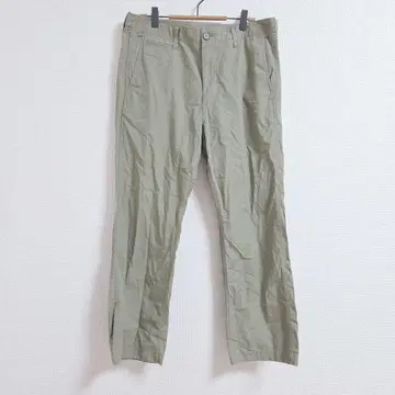 무인양품 MUJI 코튼 치노 팬츠 카키 면 심플 M