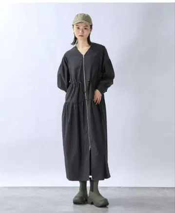 지나시스 프론트 ZIP 맥시 원피스