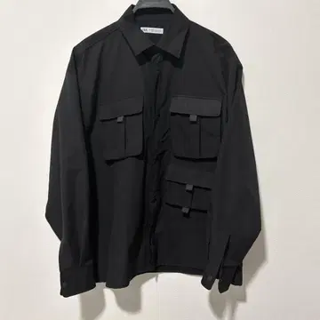 ZARA L-XL 긴팔 블랙 포켓 부착 셔츠