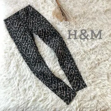 H&M* 스키니 팬츠 레오파드 무늬 스트레이트 가을 화려한 귀여운 슬림