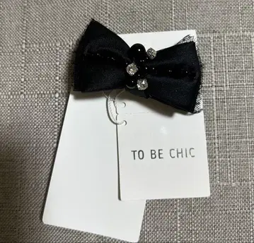 TO BE CHIC 리본 브로치 포멀 블랙 코사지