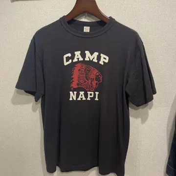 웨어하우스 CAMP NAPI 흑먹색 T셔츠 X-LARGE 4601