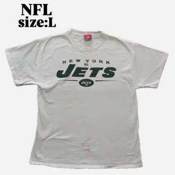 NFL 공식 뉴욕 제츠 티셔츠 L 사이즈 미식축구 구제 의류 화이트