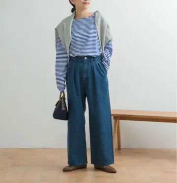 도어즈 2 턱 개더 데님 팬츠