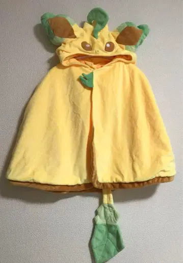 포켓몬 센터 리프아 후드 부착 판초 포켓몬 코스튬 판초