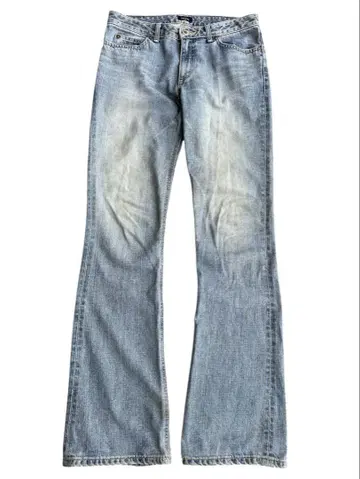 washed semi flare long jeans